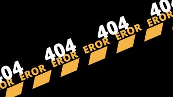 uma digital animação apresentando a texto 404 erro repetidamente exibido através uma Preto fundo com amarelo estilo cauteloso padrões. video