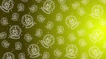 animato scarabocchio neve globo schema senza soluzione di continuità modello con particelle adornare un' luminosa giallo ripetendo sfondo video