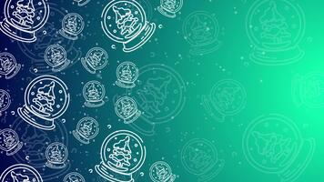 animazione scarabocchio neve globo schema senza soluzione di continuità modello con particelle adornare un' luminosa verde ripetendo sfondo video