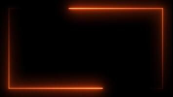 laranja néon retangular quadro, Armação Preto fundo abstrato video