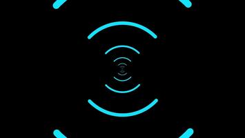 ciano archi tunnel effetto su nero sfondo astratto video