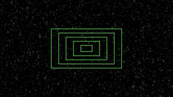 concêntrico verde retângulos em Sombrio salpicado fundo video