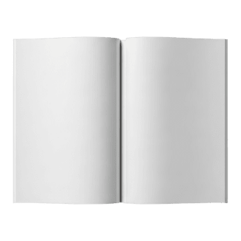 topp se av ett öppen bok med massor av kopia Plats, skära ut, klippning väg, isolerat på en transparent bakgrund. png