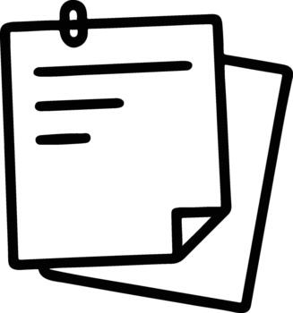 graphic of a note pad and paper attached with a clip for memos vector