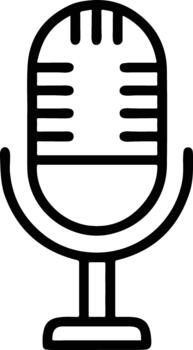 Retro microphone icon representing podcasting, broadcasting, and audio recording vector