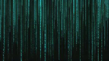 dynamisk digital data strömmar strömmande i en fascinerande neon blå matris effekt video
