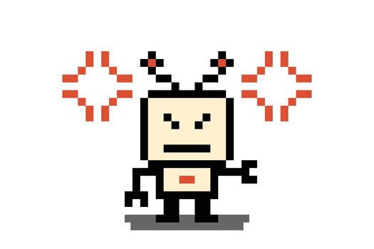 Pixel art robot robotics art ai machine learning 8 bit background mind. vector