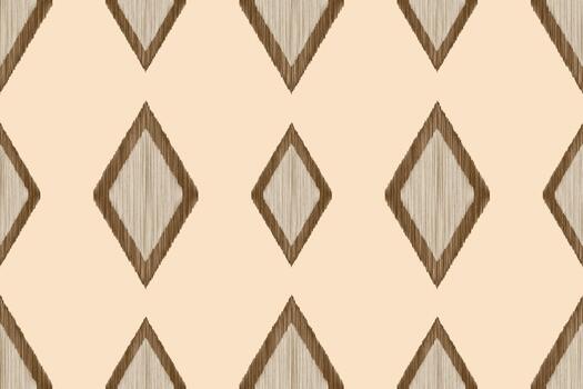 Abstract background cream brown color design ikat pattern ethnic style cloth retro. vector