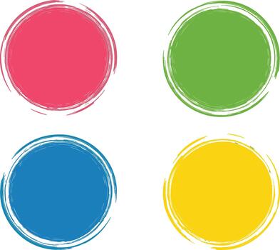 Four colorful abstract circle shapes design illustration concept vector