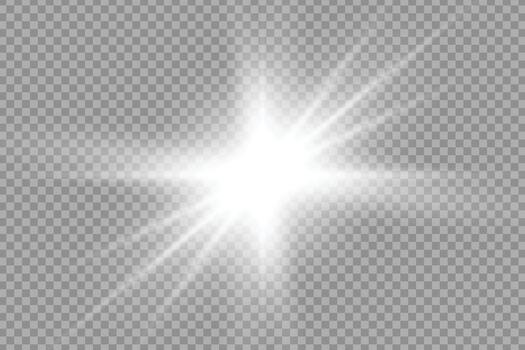 Shining star with glowing rays creates a dramatic effect, perfect for adding a magical touch to your creative projects and designs now, light burst vector