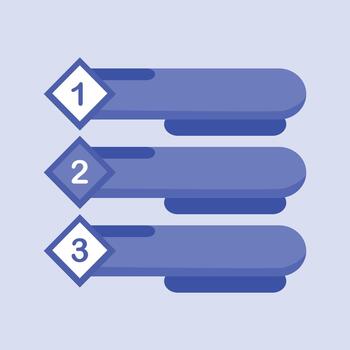 A modern three-step infographic layout created for presenting processes, instructions, or business workflows clearly and professionally. vector