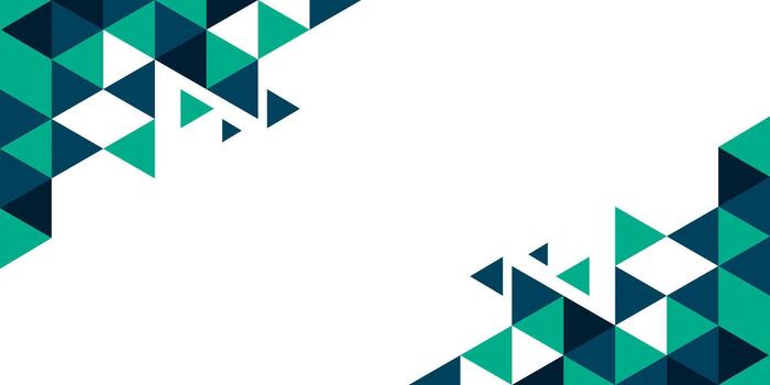 Abstract geometric background with teal and navy blue triangle pattern on white space vector