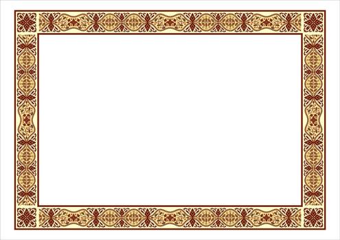 un cuadrado marco con un florido modelo vector