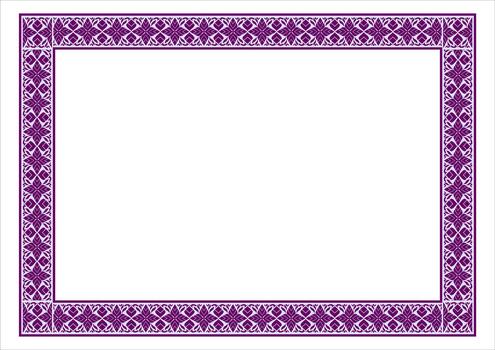 a purple square frame with an ornate pattern vector