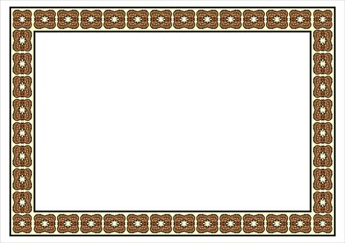 un marco con un florido modelo imagen vector