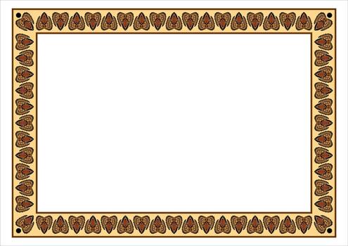 a frame with brown and white patterns image vector
