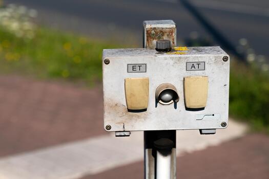 White control panel with two buttons to change the direction of current photo