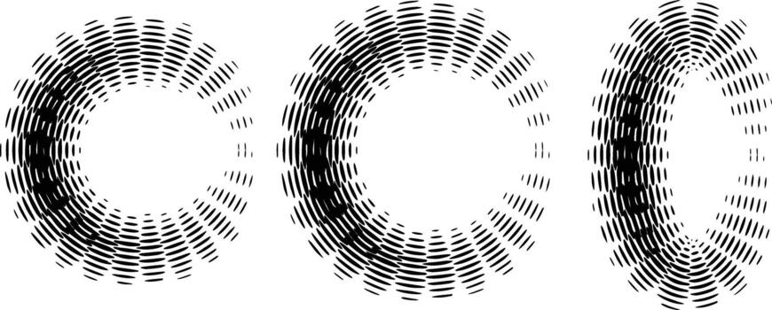 Abstract Circular Geometric Pattern in Black and White Design vector