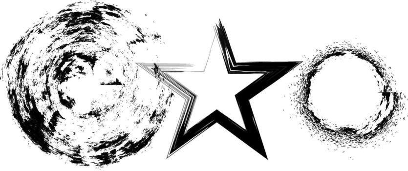 Grunge Style Shapes Circle Star Swirl Graphic Resources Texture vector