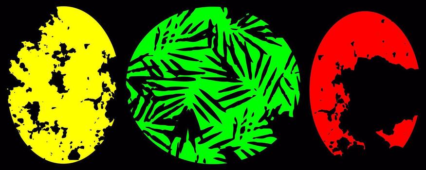 vistoso resumen círculos con texturizado patrones en negro antecedentes diseño vector