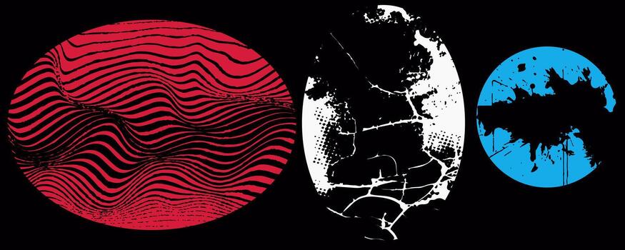 Abstract Graphic Design with Circular Elements in Red White and Blue vector