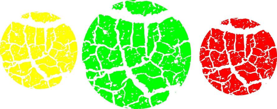 Colorful Circles with Cracks Texture Abstract Background Design Element vector