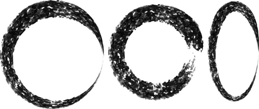 Abstract Geometric Shapes Grayscale Rings for Artistic and Modern Design Projects vector