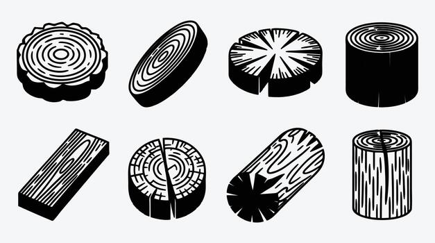 colección de imágenes presentando diferente tipos de madera registros vector