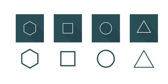 Circle square triangle geometric shapes. vector