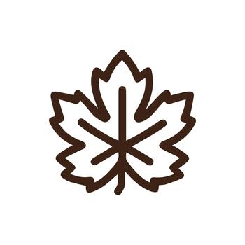 Elegant Brown Grape Leaf Icon Simple Botanical Outline Design Element vector