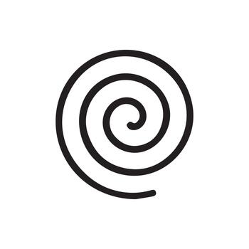 fascinante negro espiral diseño un hipnótico remolino en un prístino blanco antecedentes vector