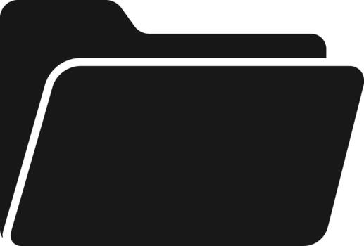 Minimalist Black Folder Icon Clean Digital Storage Symbol for Files and Documents vector