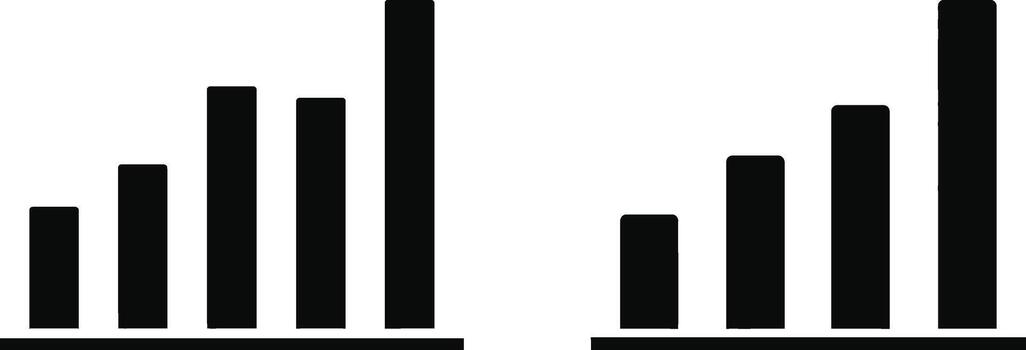 Comparison of Two Bar Charts Analyzing Data and Visual Representation for Business Analytics vector