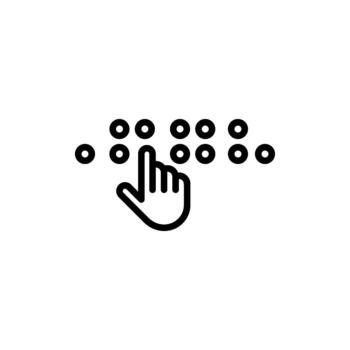 Braille icon, blind symbol. Simple, flat design for web or mobile app vector