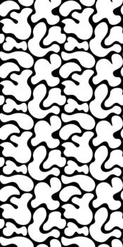Black and white seamless abstract organic pattern with fluid shapes and curvy lines creating modern minimalist background for textiles wallpaper packaging and contemporary graphic design vector