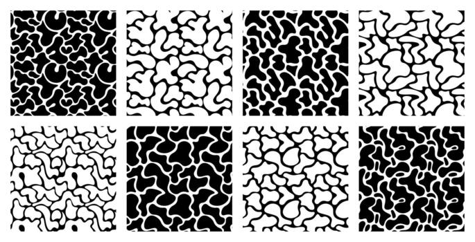 Seamless black and white abstract organic pattern with thin irregular shapes in a minimal artistic style for textile, wallpaper, wrapping, modern decor, digital, and graphic design. vector