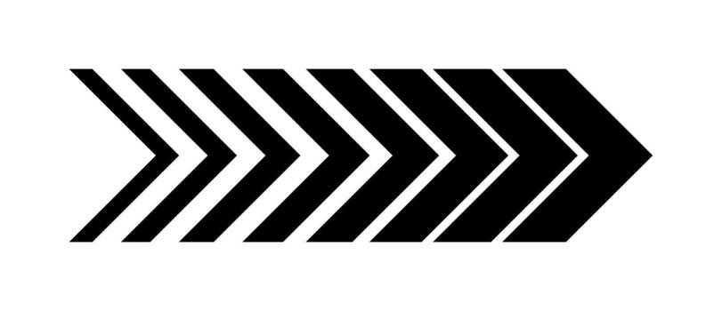 Black and white chevron arrows design abstract symbol of direction forward navigation motion speed progress pointer minimal shape bold modern geometric style isolated background vector