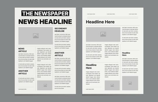 Modern Newspaper layout design editable print template professional design vector