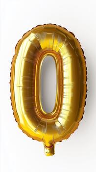 Golden letter o balloon on white background 3d rendering photo