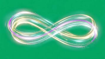 dynamisk ljus spår virvla runt och gnistra, skapande ett energisk oändlighet slinga för abstrakt rörelse grafik video