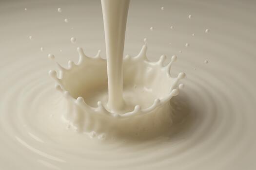 milk splashes create beautiful pattern in pool of milk, showcasing dynamic movement and texture of fluid photo