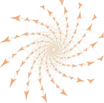 Abstract Spiral Pattern with Orange Dotted Arrows vector