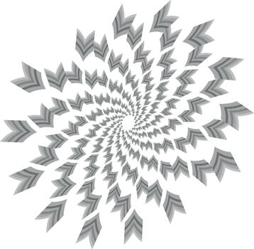 Grey Spiral Pattern with Chevron Arrows vector