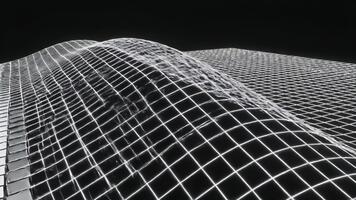 digital rutnät maska expanderar över svart bakgrund i trogen stil video