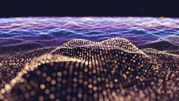 dynamisk abstrakt digital vågor strömmande med färgrik ljus animering i trogen stil video