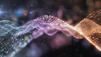 resumen digital datos olas fluido en vistoso ligero animación con dinámica movimiento y suave cámara movimiento video