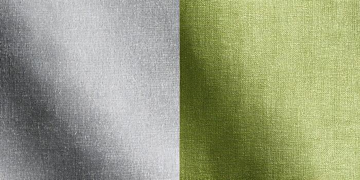 Textured fabric swatches in neutral and green tones for design photo