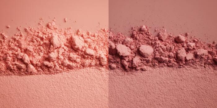 Pink powder texture on neutral background with fine details photo
