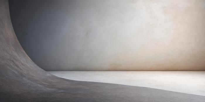 Smooth curved surface with soft lighting in neutral tones photo