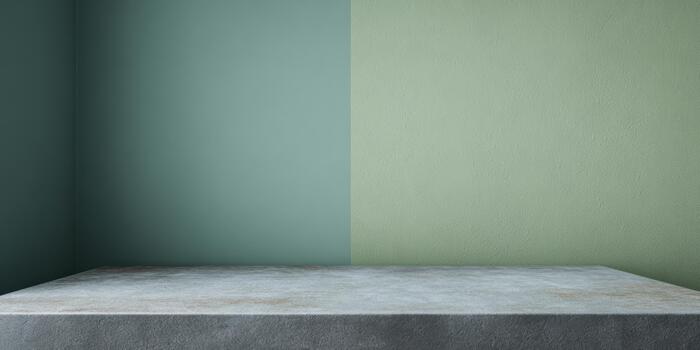 Neutral colored walls in an empty room with a concrete surface photo